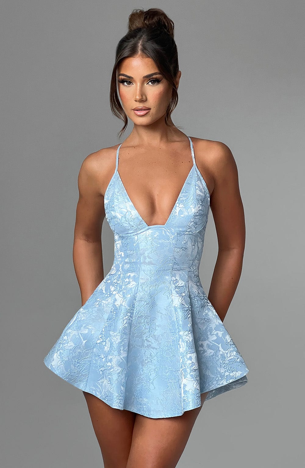 Daisy Elegant Jacquard Playsuit – Structured Fit with Subtle Shine