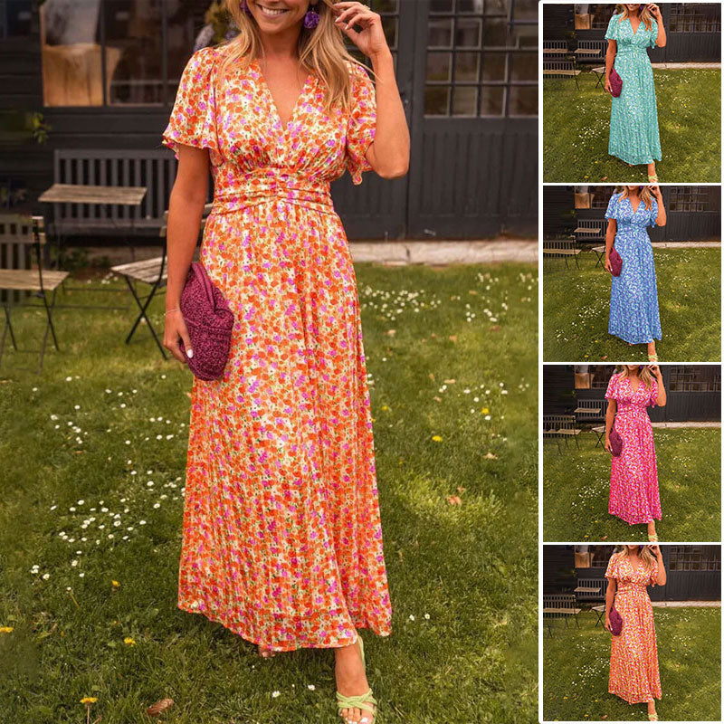 Eliza Grace Classic V-Neck Midi Dress