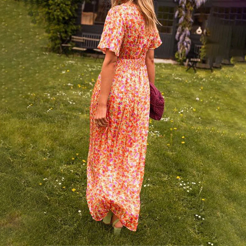 Eliza Grace Classic V-Neck Midi Dress