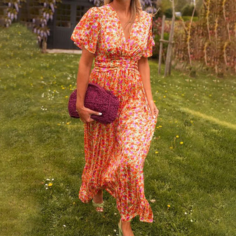 Eliza Grace Classic V-Neck Midi Dress