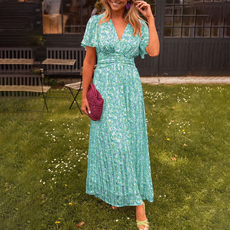 Eliza Grace Classic V-Neck Midi Dress