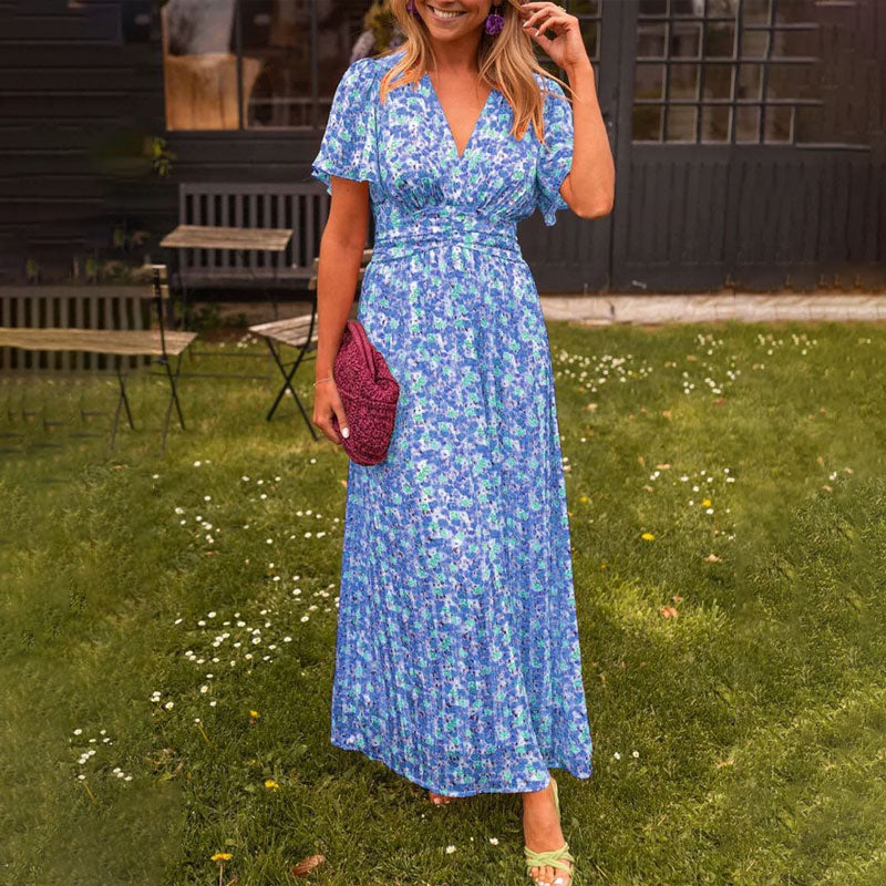 Eliza Grace Classic V-Neck Midi Dress