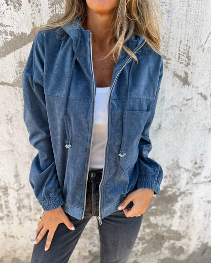 Aveline Breeze Soft Corduroy Zip-Up Jacket