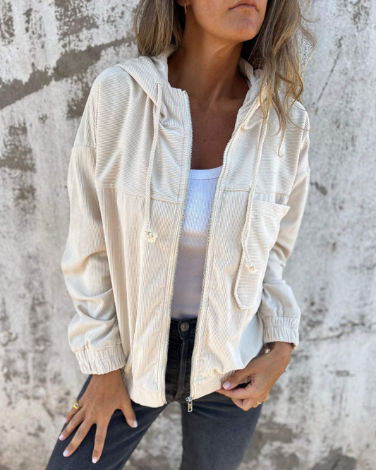Aveline Breeze Soft Corduroy Zip-Up Jacket