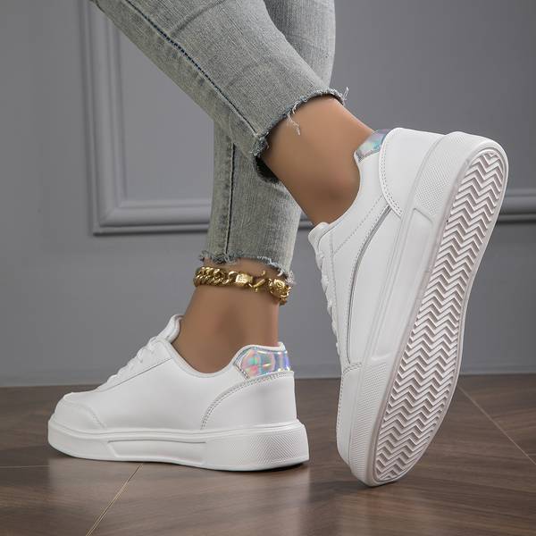 Olivia Orthopedic PU Leather Accent Sneakers
