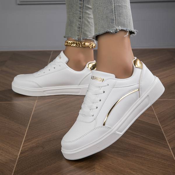 Olivia Orthopedic PU Leather Accent Sneakers
