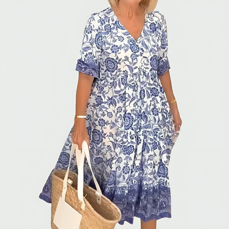 Zara Coastal Cotton Blend Summer Dress