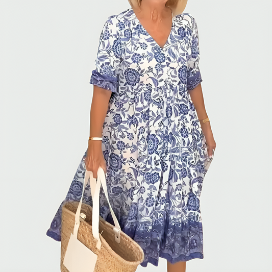 Zara Coastal Cotton Blend Summer Dress