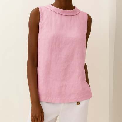The Isla Pleated Collar Sleeveless Top