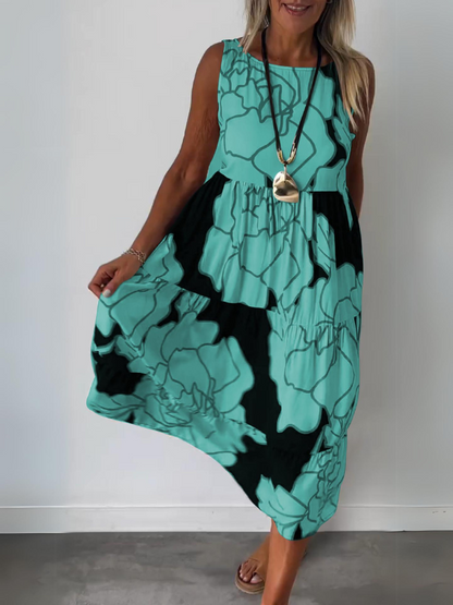 Wanda Vibrant Sleeveless Midi Dress