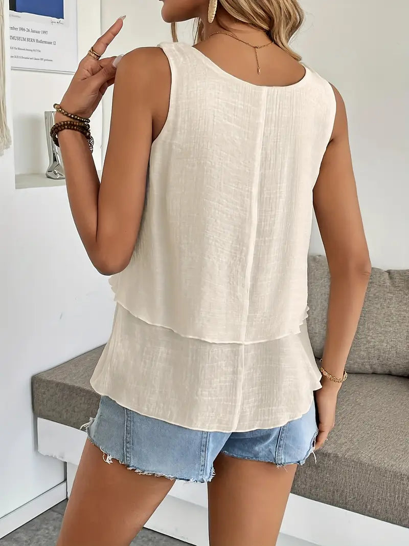 Leonie Layered Tank Top with Ruffle
