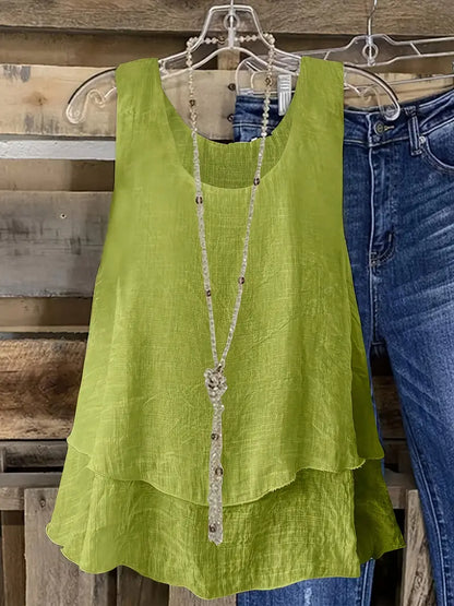 Leonie Layered Tank Top with Ruffle