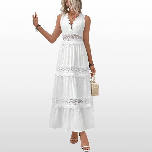 Stylish Summer Dress With Fancy Lace