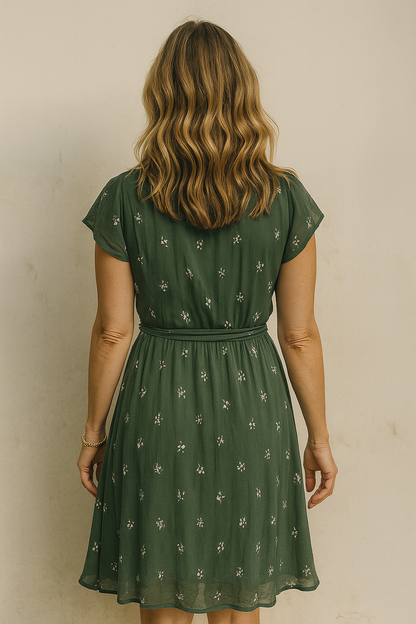 Lara Grace Elegance V-Neck Midi Dress