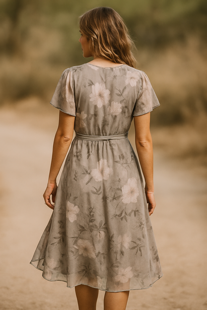 Lara Grace Elegance V-Neck Midi Dress