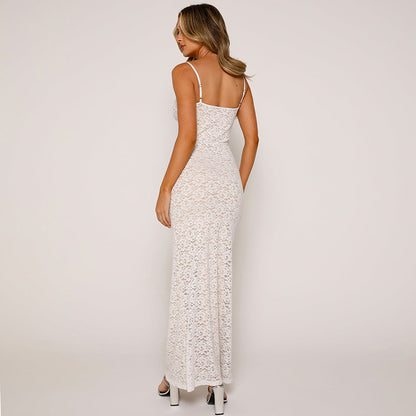 Sienna Mae Deep V Lace Maxi Dress