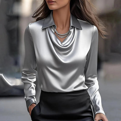Tahlia Belle Satin Cowl Top – Luxe Comfort with a Feminine Touch