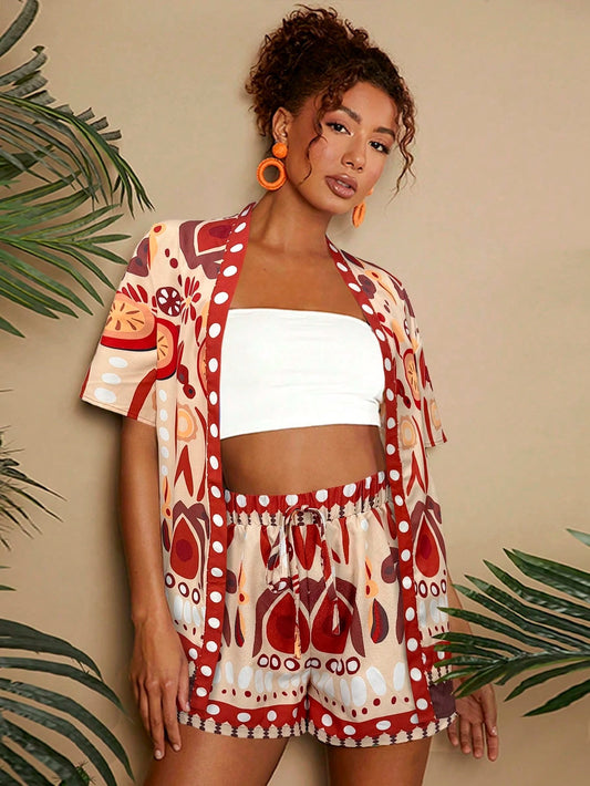 Zoe Fern Linen-Blend Shorts Set