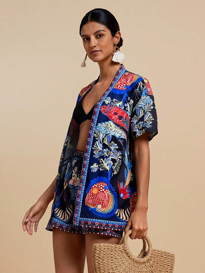 Ruby Dune Linen-Blend Shorts Set