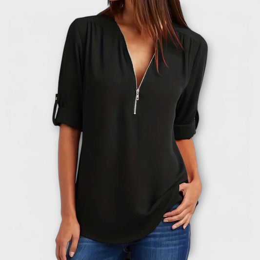 Ruby Relaxed Chic V-Neck Blouse