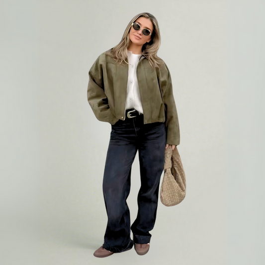 Suede Street Bomber – Soft-Touch Outerwear with Urban Edge