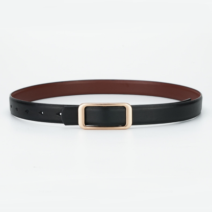 Leather Belt with Gold Buckle