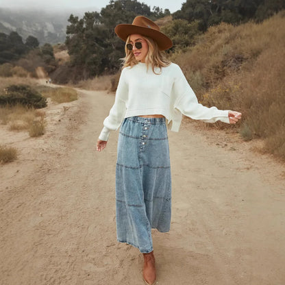Harper Tiered Denim Skirt