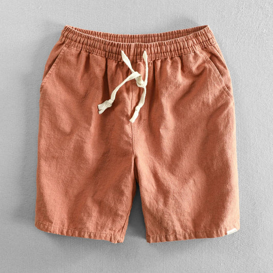 Elodie Cotton Linen Viscose Blend Drawstring Shorts