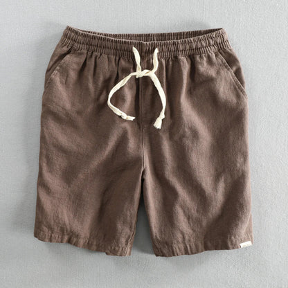 Elodie Cotton Linen Viscose Blend Drawstring Shorts