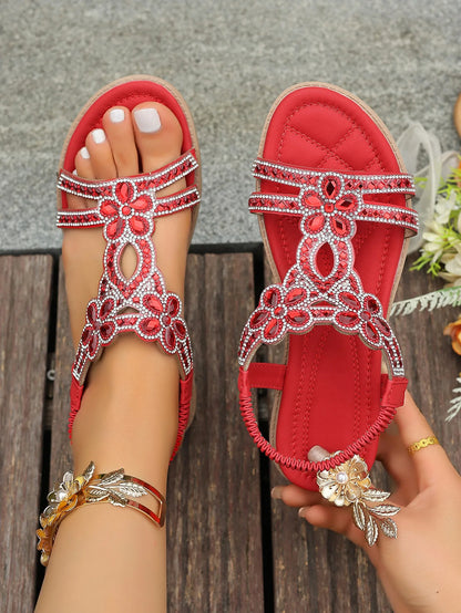 GlimmerGrace Crystal Sandals – Sparkling Detail & Everyday Elegance
