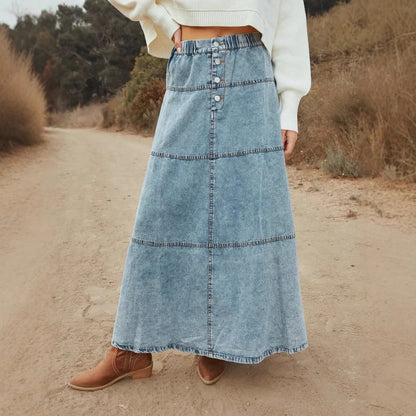 Harper Tiered Denim Skirt