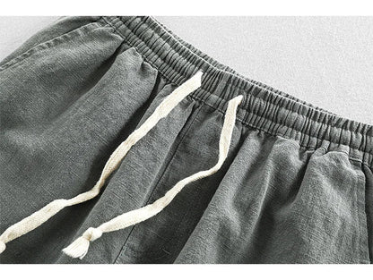 Elodie Cotton Linen Viscose Blend Drawstring Shorts