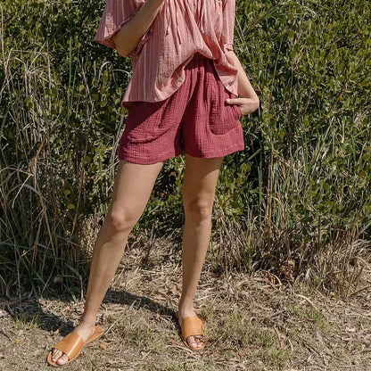 Delphine Breathable Cotton Mid-Thigh Shorts