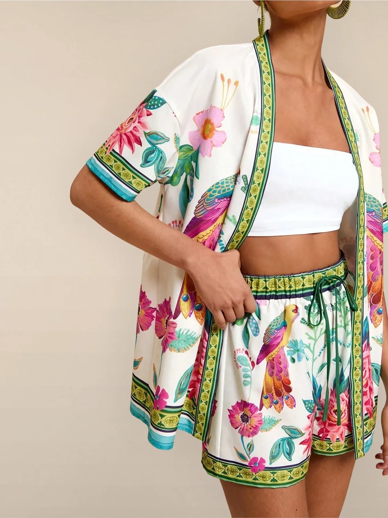 Sienna Bloom Linen-Blend Shorts Set