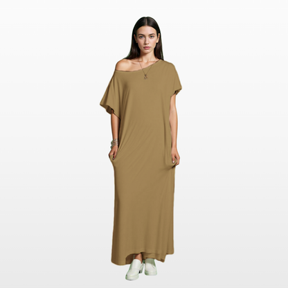 Batwing Lounge Dress – All-Season Comfort with Relaxed Fit