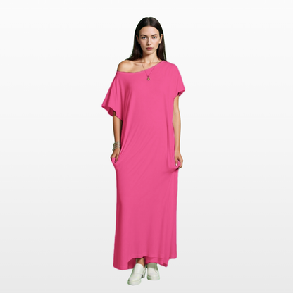 Batwing Lounge Dress – All-Season Comfort with Relaxed Fit