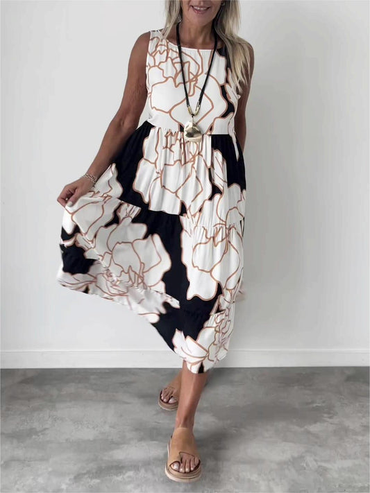 Wanda Vibrant Sleeveless Midi Dress