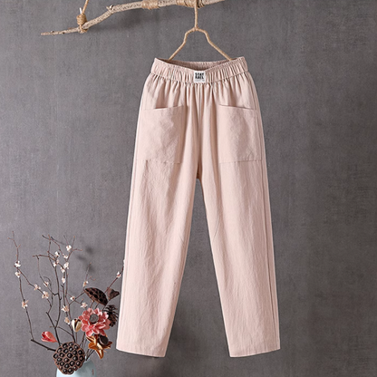 Hannah Ease Linen Pants – Classic Korean Style