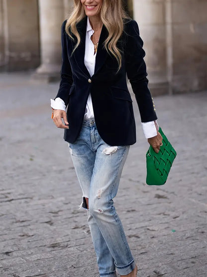 Amelia Velvet Tailored Blazer