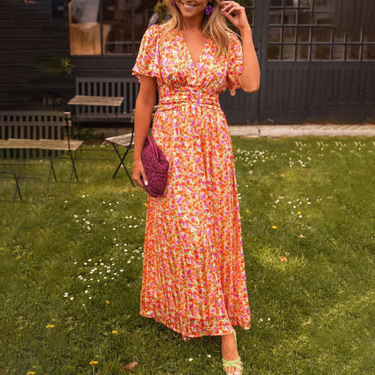 Eliza Grace Classic V-Neck Midi Dress
