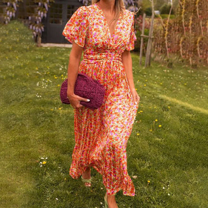 Eliza Grace Classic V-Neck Midi Dress