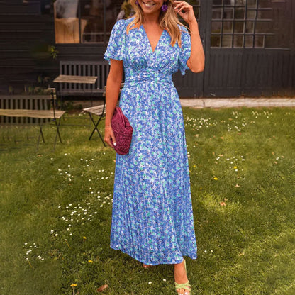 Eliza Grace Classic V-Neck Midi Dress