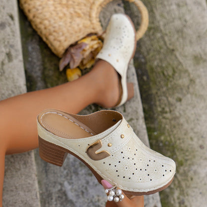 Mila Breathable Slip-On Chunky Heel Sandals